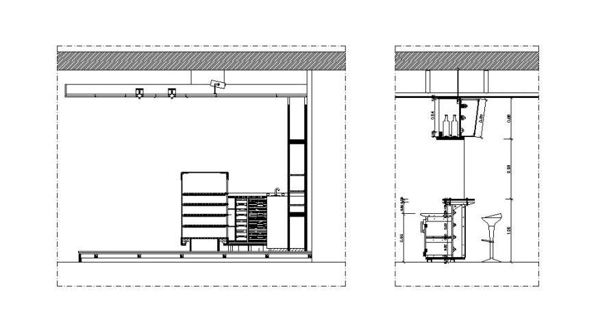 Bar Counter Section And Furniture Cad Drawing Details Dwg File 08012019124323 