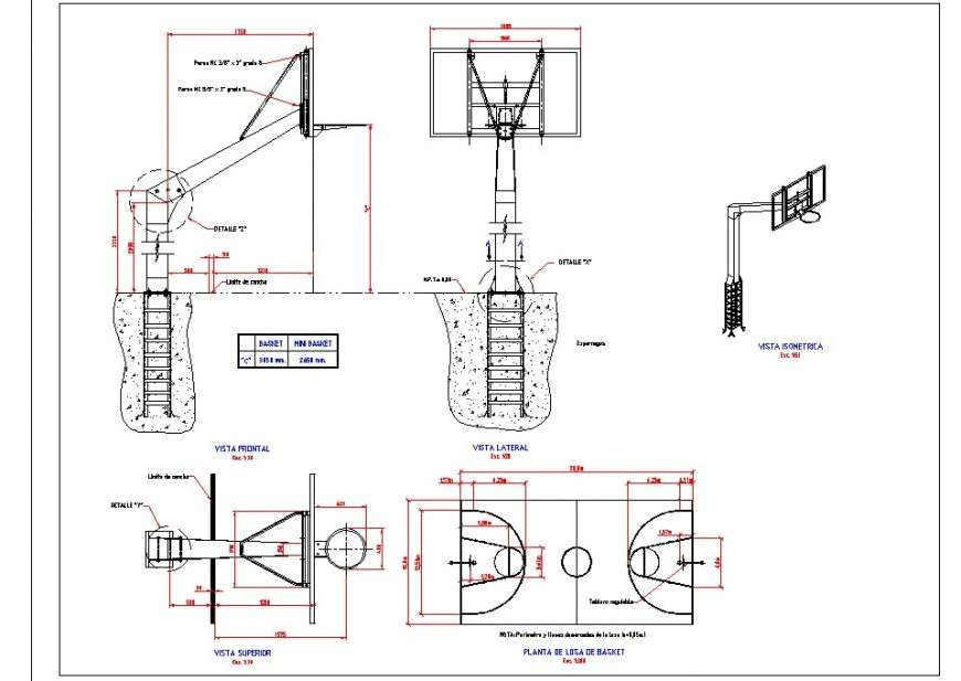 Basket ball pole design drawing in dwg file.