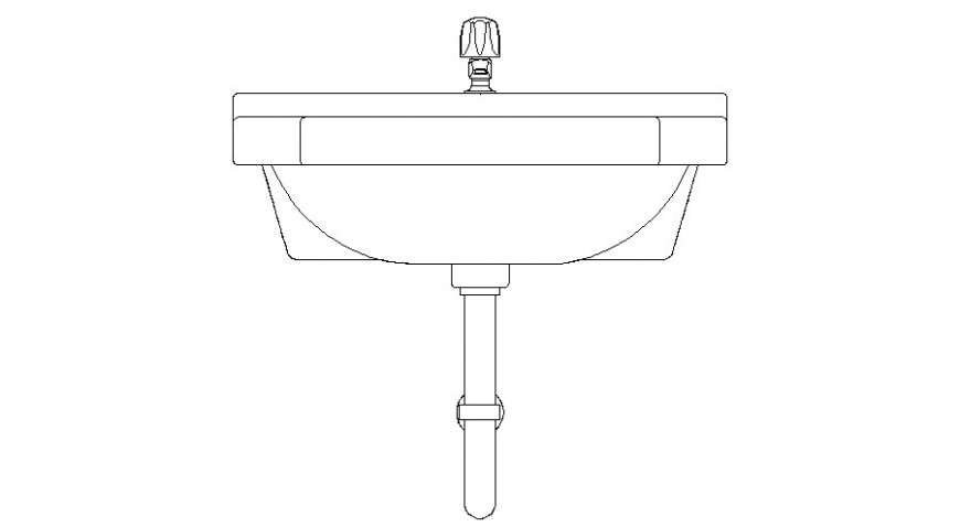 cad drawing of 42 bathroom sink top