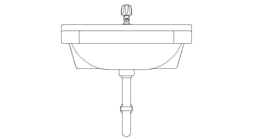 Bathroom sink front elevation block cad drawing details dwg file - Cadbull