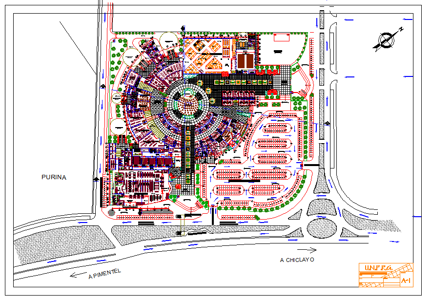 Commercial Complex lay-out - Cadbull