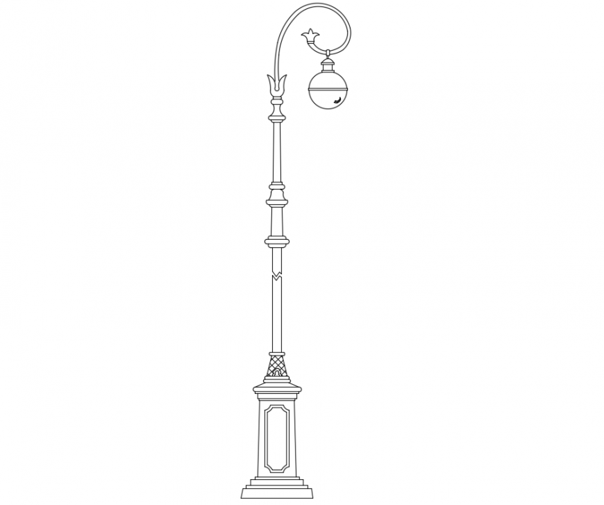Street light pole design drawing top