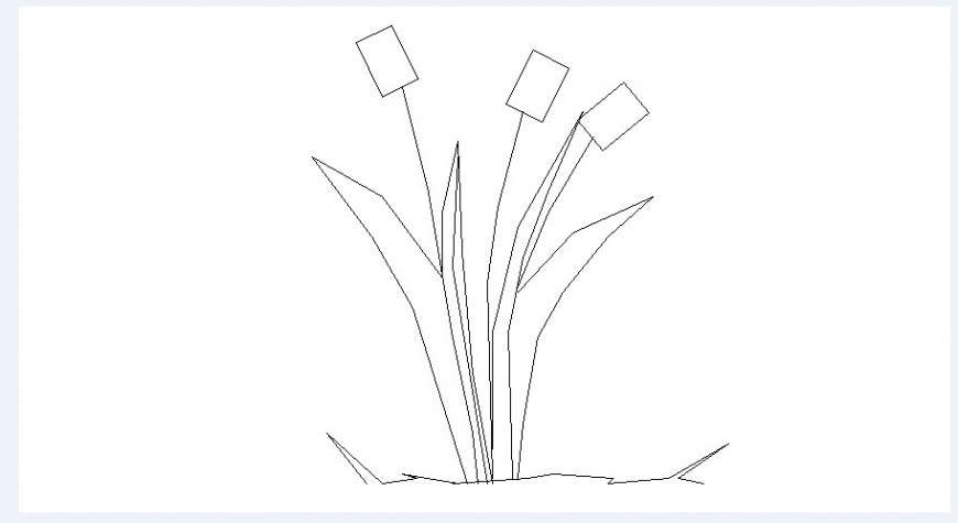 Beautiful flower plant elevation block drawing details dwg file - Cadbull