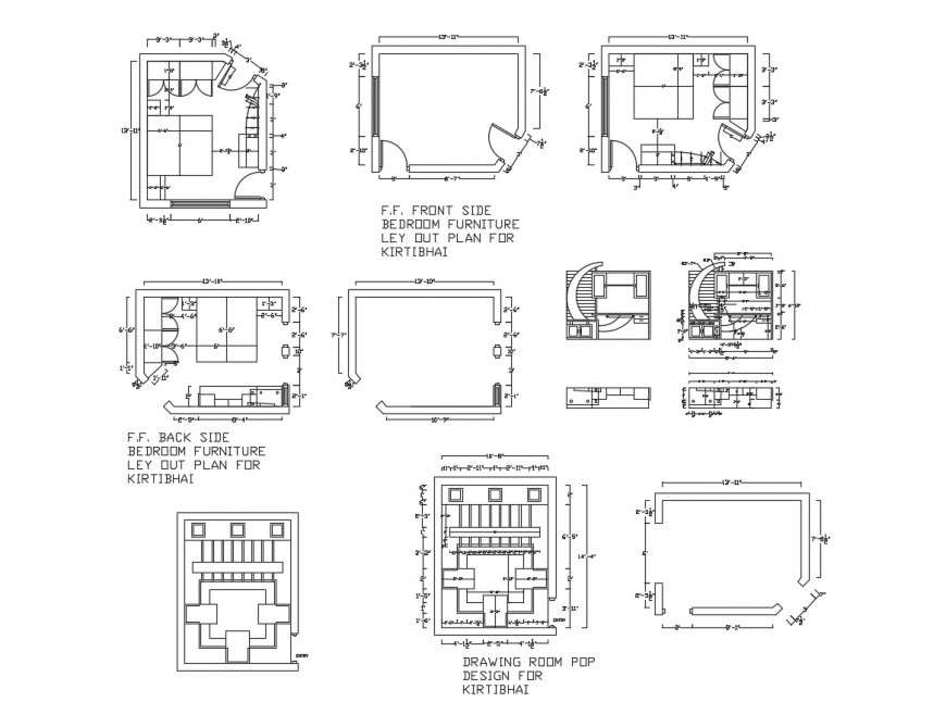 Bedroom Layout Plan Ceiling Plan Interior And Furniture Drawing