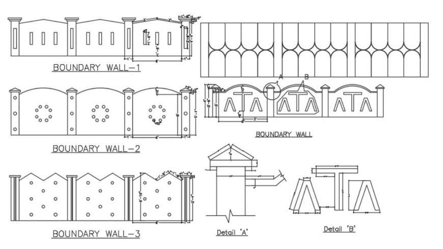 Boundary Wall Elevation And Section Plan Dwg File In Autocad Format Cadbull Hello friends how are you this video top 20 compound wall designs with elevation designs please subscribe our channel. section plan dwg file