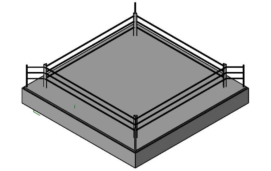 Boxing ring details 3d model drawings in Revit software Cadbull