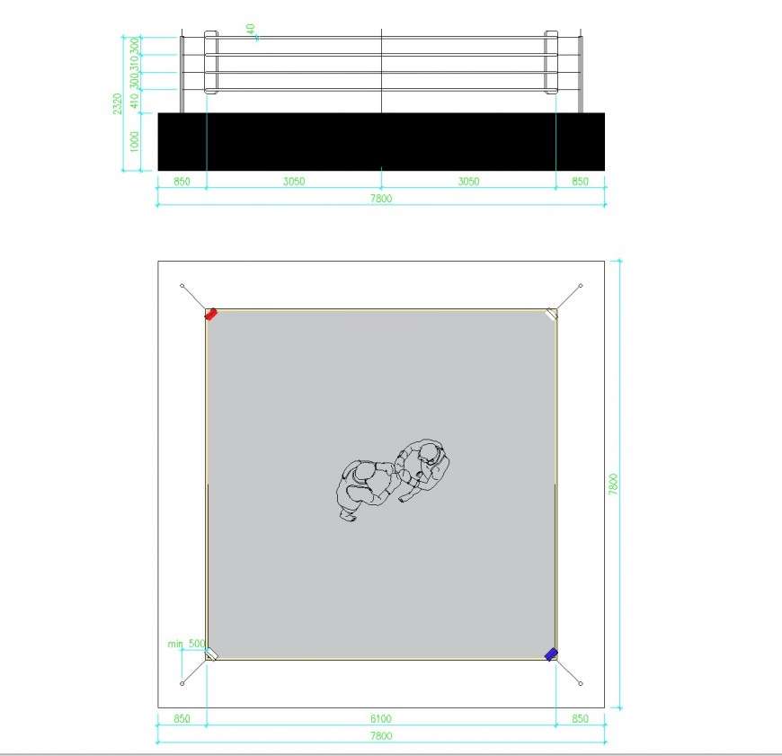 boxing ring dimensions