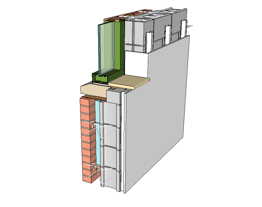 Brick and concrete blocks detail elevation 3d model Sketch-up file