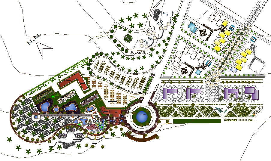 Hotel Resort Design Plan Cadbull