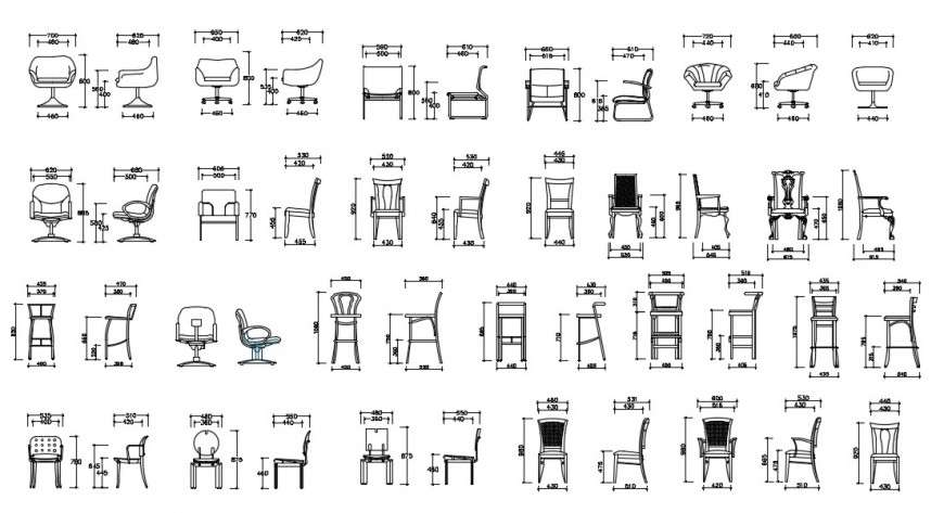 CAd drawings details of top elevation of flexible office chairs - Cadbull