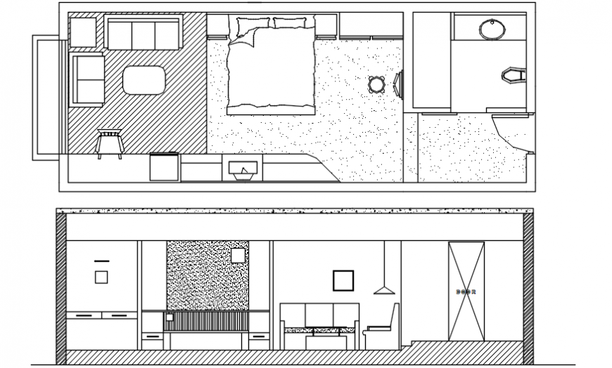 Master Bedroom Interior Plan With Elevation Design Dwg File Cadbull
