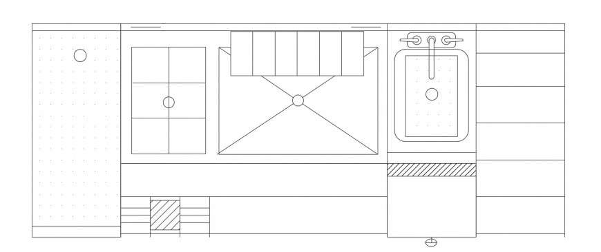CAD drawings of kitchen sink elevation 2d view dwg file - Cadbull