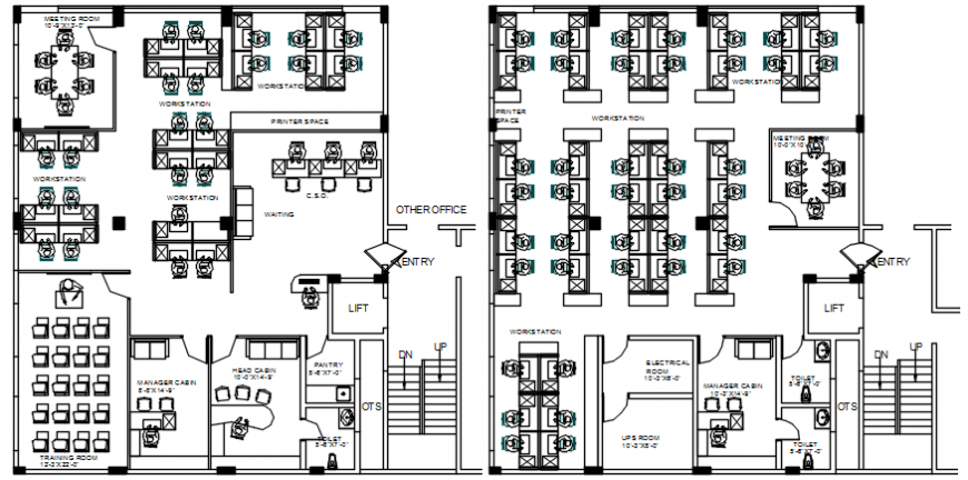 Cad Drawings Of Office Building Layout 2d View Autocad File Cadbull