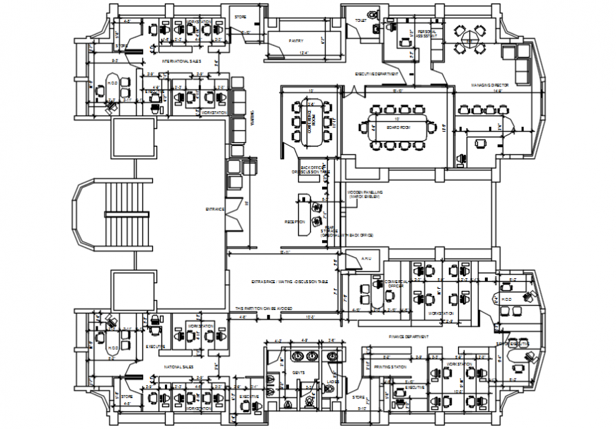 Cad Drawings Of Office Building Layout Autocad Software File Cadbull