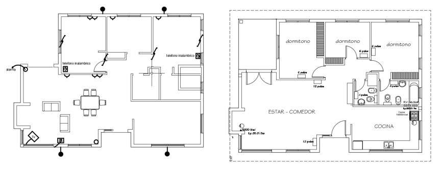 CAD house 2d view layout plan autocad software file - Cadbull