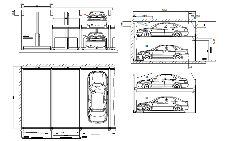 Car parking autocad file - Cadbull