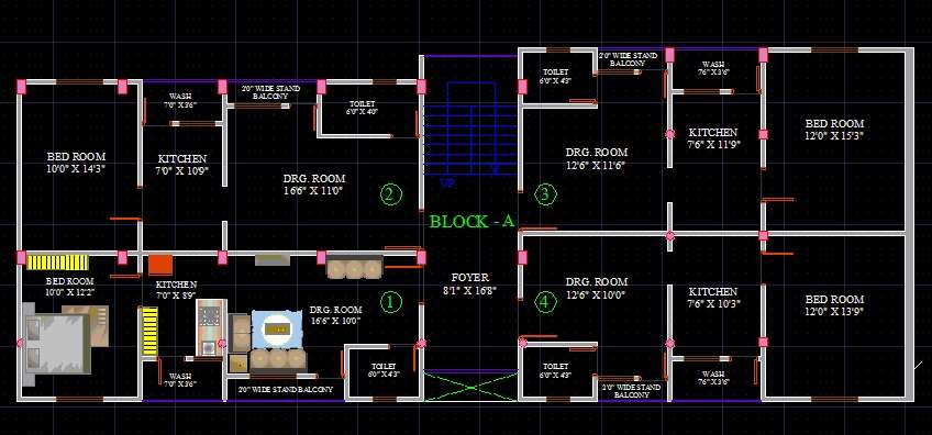 1 Bhk Apartment Cad Drawing Is Given In This Cad File Download This Cad File Now Cadbull