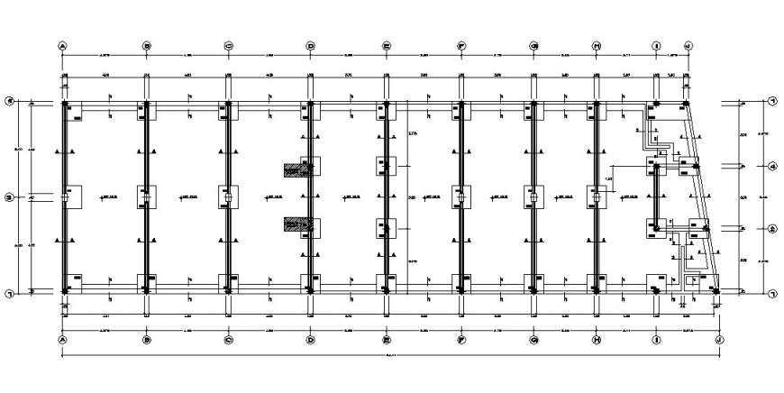Cementation plan  with detail of column  position  in floor 