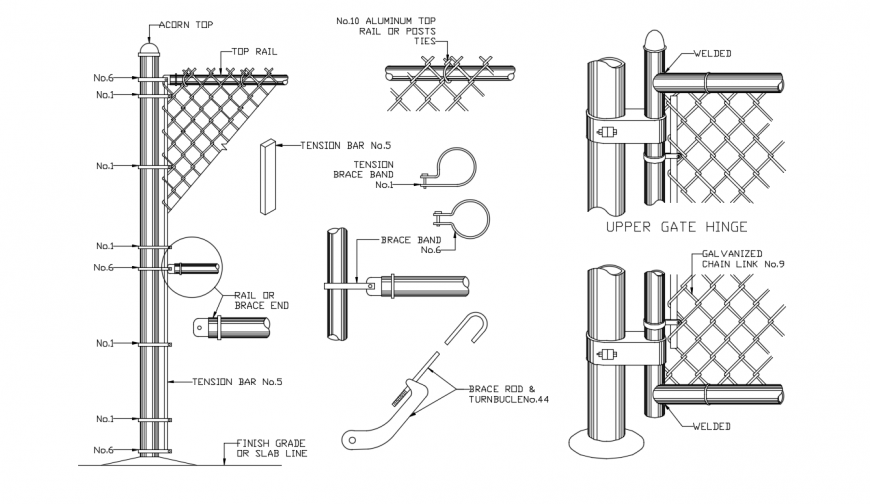 chain link fence cad drawings