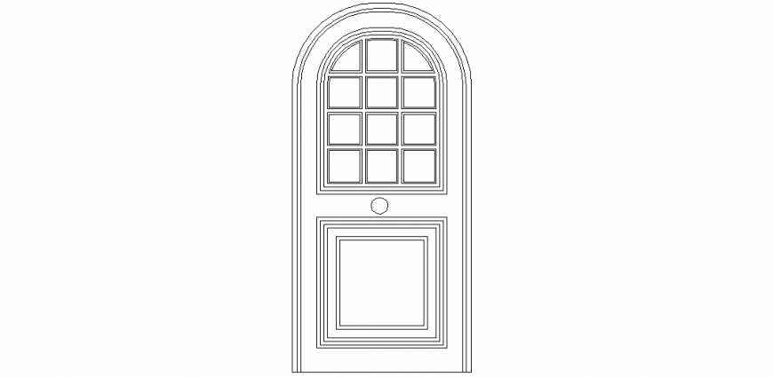Circular top design of the door with a frame of the door ...