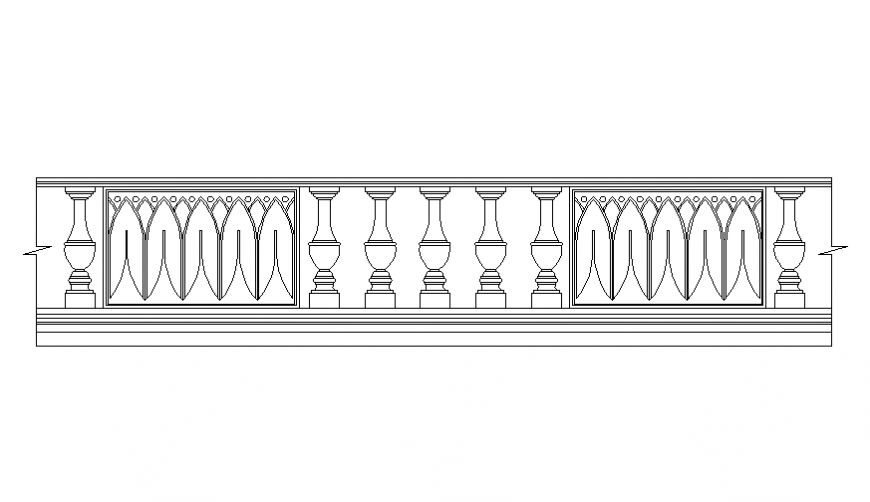 Common Railing Front View Cad Block Details Dwg File Cadbull | Images ...