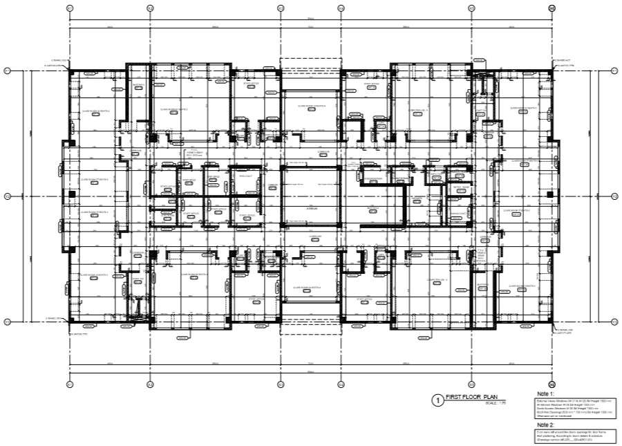 College Building Second Floor Plan Cadbull
