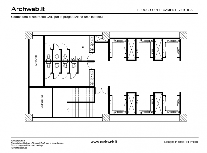 College toilet plan dwg file - Cadbull