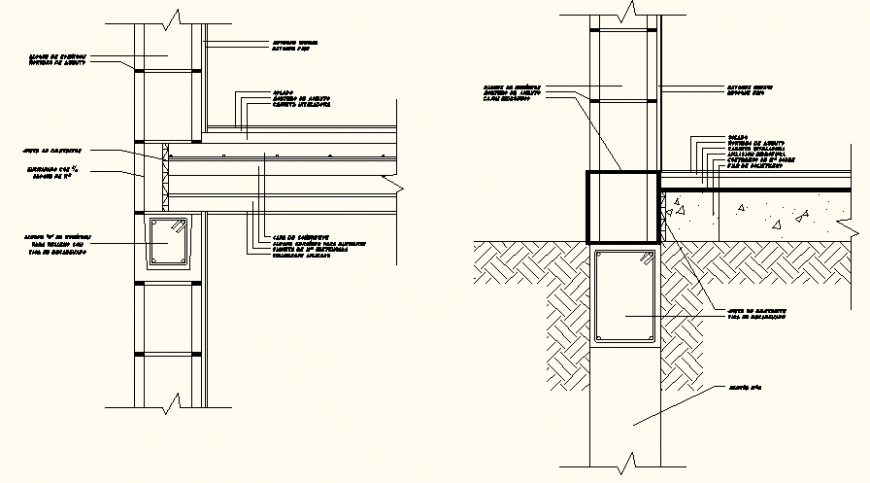 Detail Walls Section And Column Layout Elevation And Plan Autocad File My Xxx Hot Girl 8234