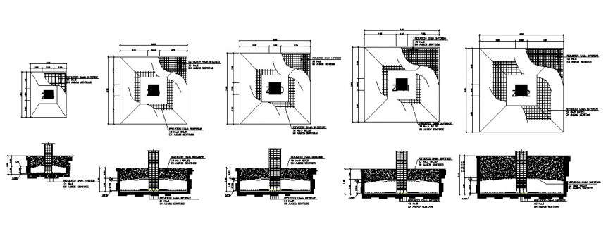 Column footing detail drawing in dwg AutoCAD file. - Cadbull