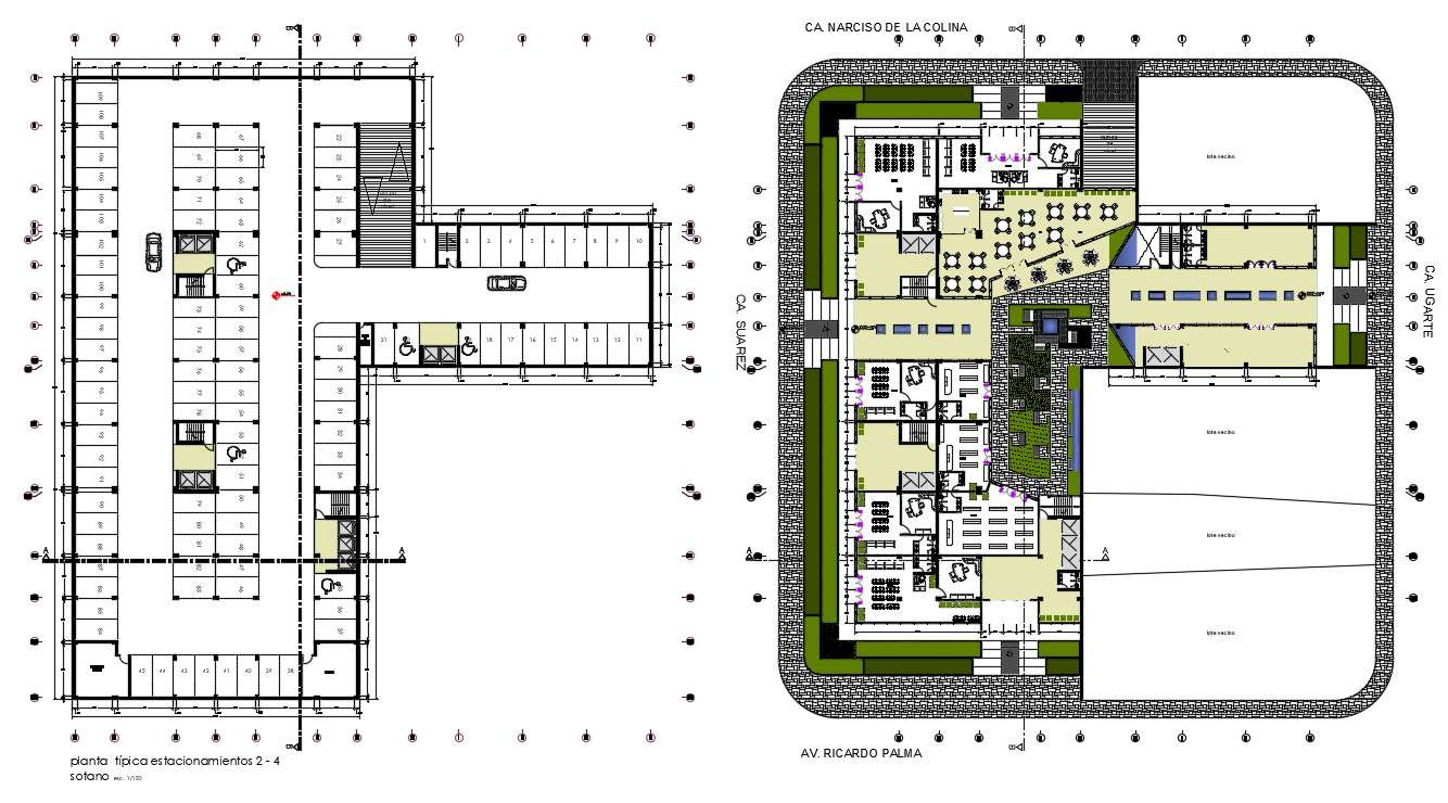 commercial office building Layout Plan - Cadbull