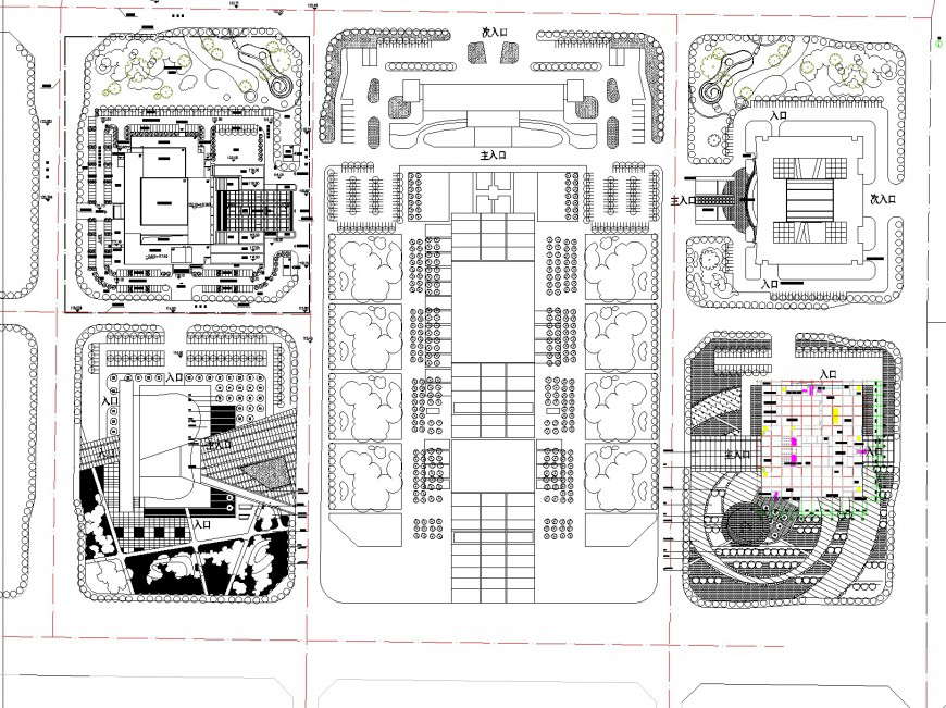 Commercial area developer plan autocad file - Cadbull