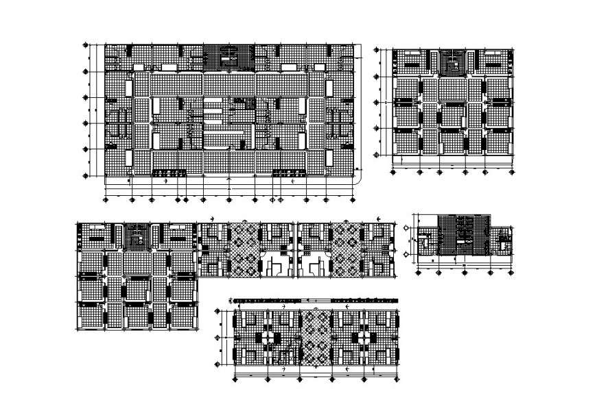 Commercial center distribution and floor plan cad drawing