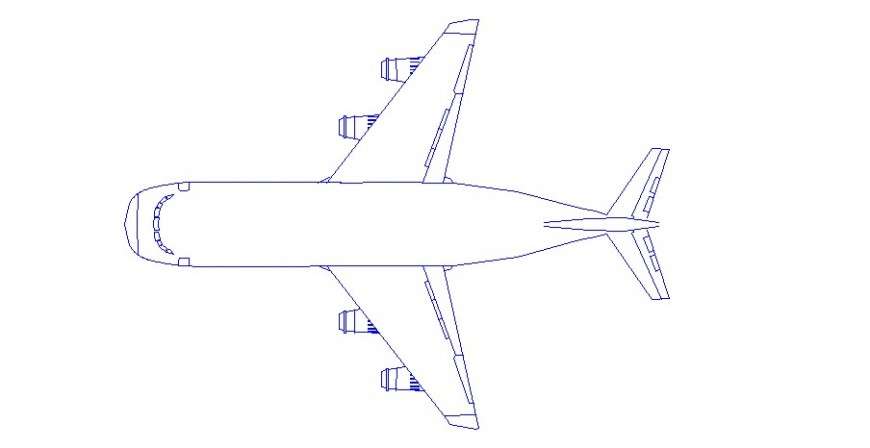 Common airplane 2d elevation block cad drawing details dwg file - Cadbull