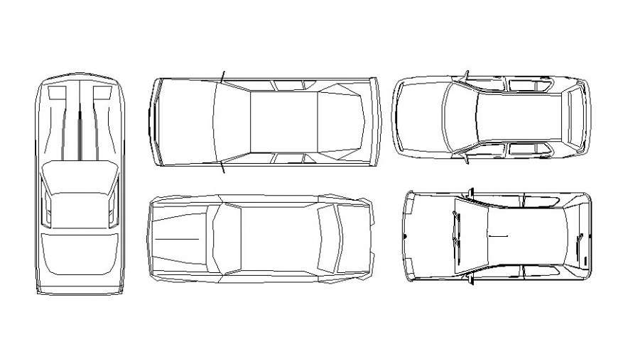 Common Cars Top View Elevation Blocks Cad Drawing Details Dwg File Images