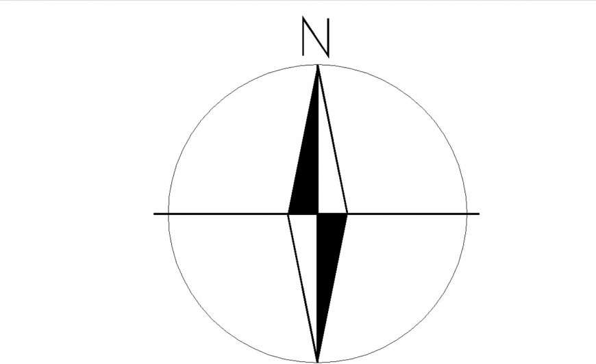 Common north side direction symbol cad block details dwg file - Cadbull