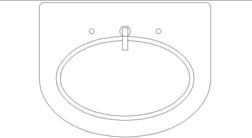 Common Sink Elevation Block Top View Cad Drawing Details Dwg File