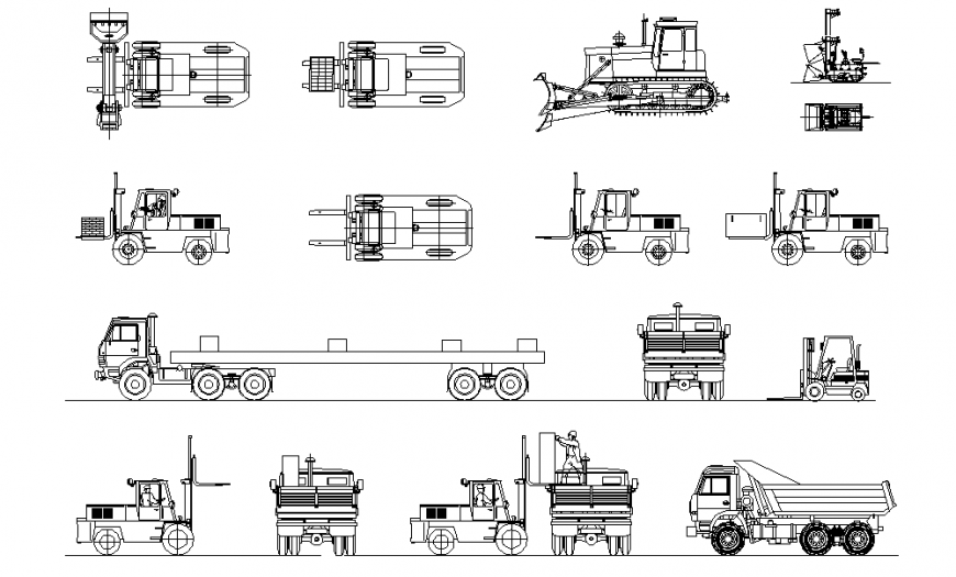 Construction Transport Vehicle Block Detail - Cadbull