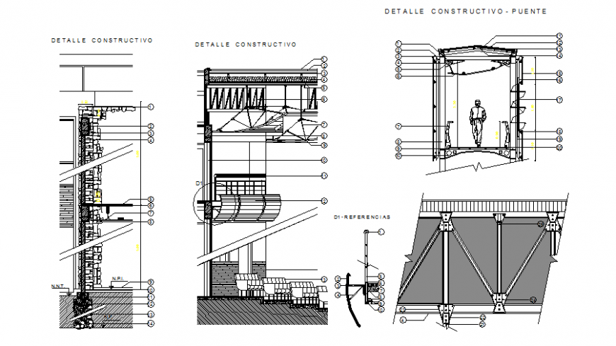 Constructive bridge detail dwg file - Cadbull