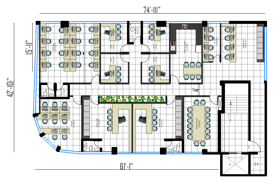 Corporate Office Plan Dwg File Cadbull