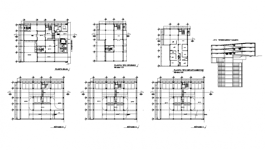 Corporate office building floor plan with sanitary