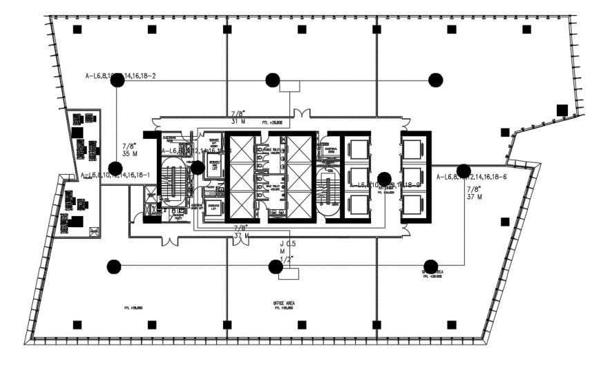 Corporate office building layout plan dwg file - Cadbull