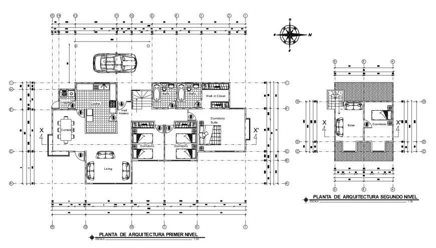  Cottage  house  ground and first floor plan  cad  drawing 