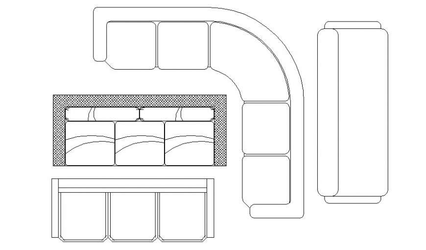 Creative Multiple Modern Sofa Set Blocks Cad Drawing Details Dwg File 23102018104402 