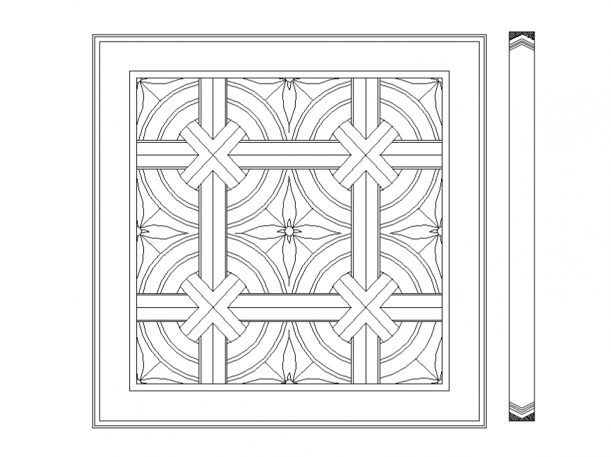 Creative Tile Block Cad Drawing Details Dwg File Cadbull
