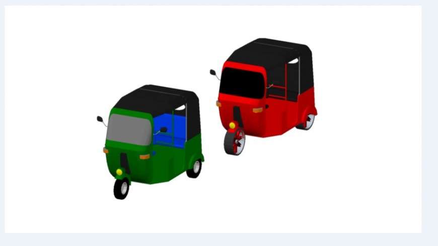 Auto rickshaw line art Royalty Free Vector Image