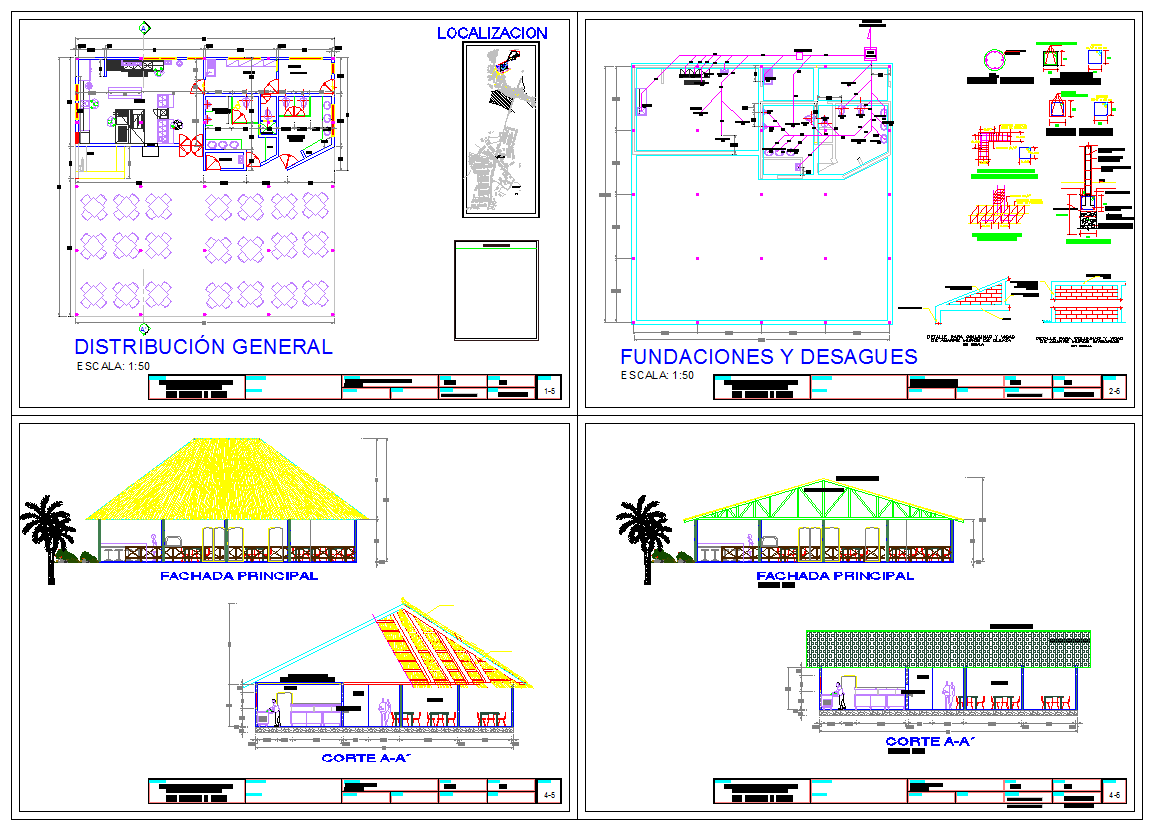 Restaurant Detail plan file - Cadbull