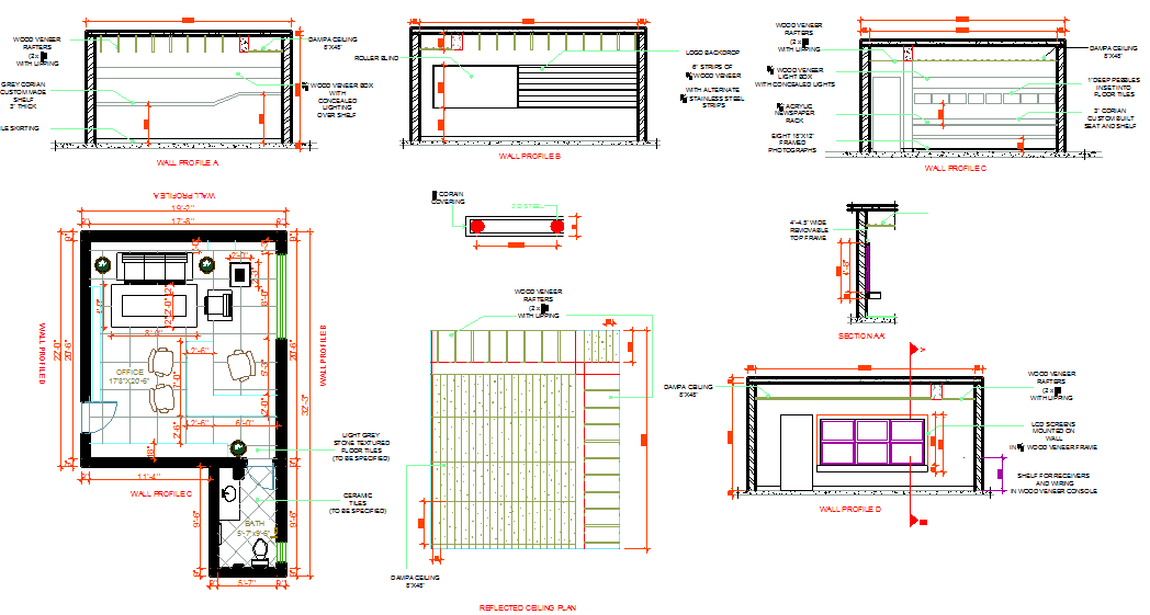 Office interior cad drawing is given in this cad file. Download this 2d ...