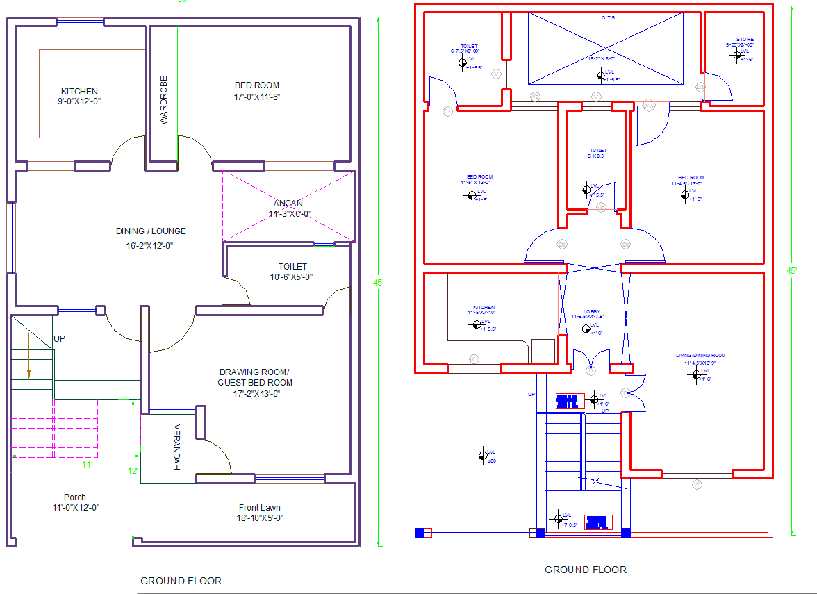 residence dwg - Cadbull