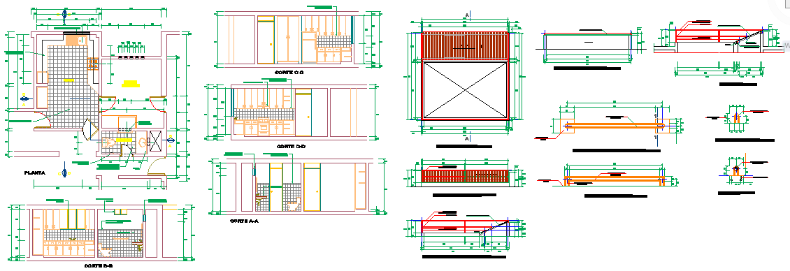 Detail drawing of Kitchen - Cadbull