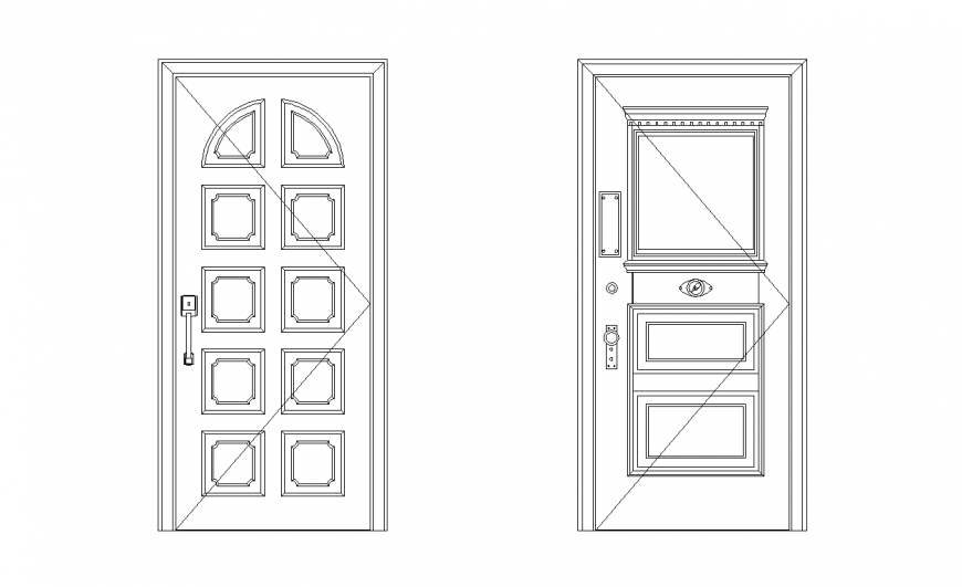 Design of door block view dwg file - Cadbull